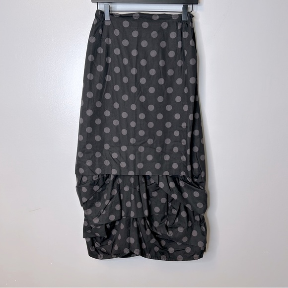 Krista Larson Long Grey Polka Dot Skirt One Size